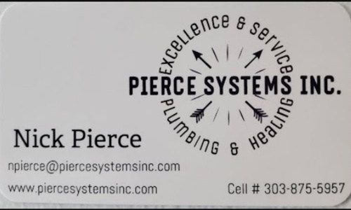 Pierce System Inc business card